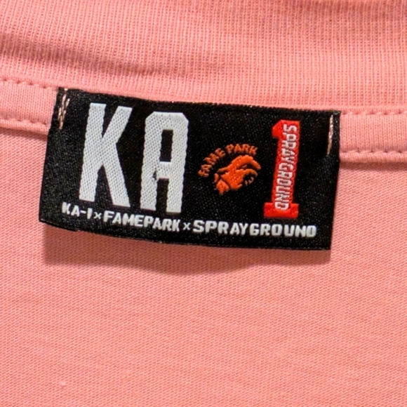 2023 KA-1 x Sprayground L Unisex Pink Shark Face Cotton Tee - Picture 6 of 8